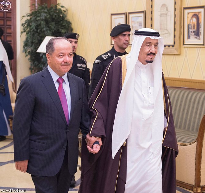 وێنه‌ و ڤيديۆ.. پادشا و ميره‌كانى سعووديه‌ پێشوازى له‌ بارزانى ده‌كه‌ن